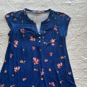 Daniel Rainn Navy Floral Blouse